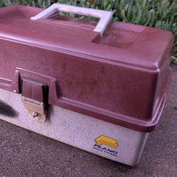 Vintage Tackle Box Fishing Tacklebox Chest Lure Hook Storage Pail Sorter Container 