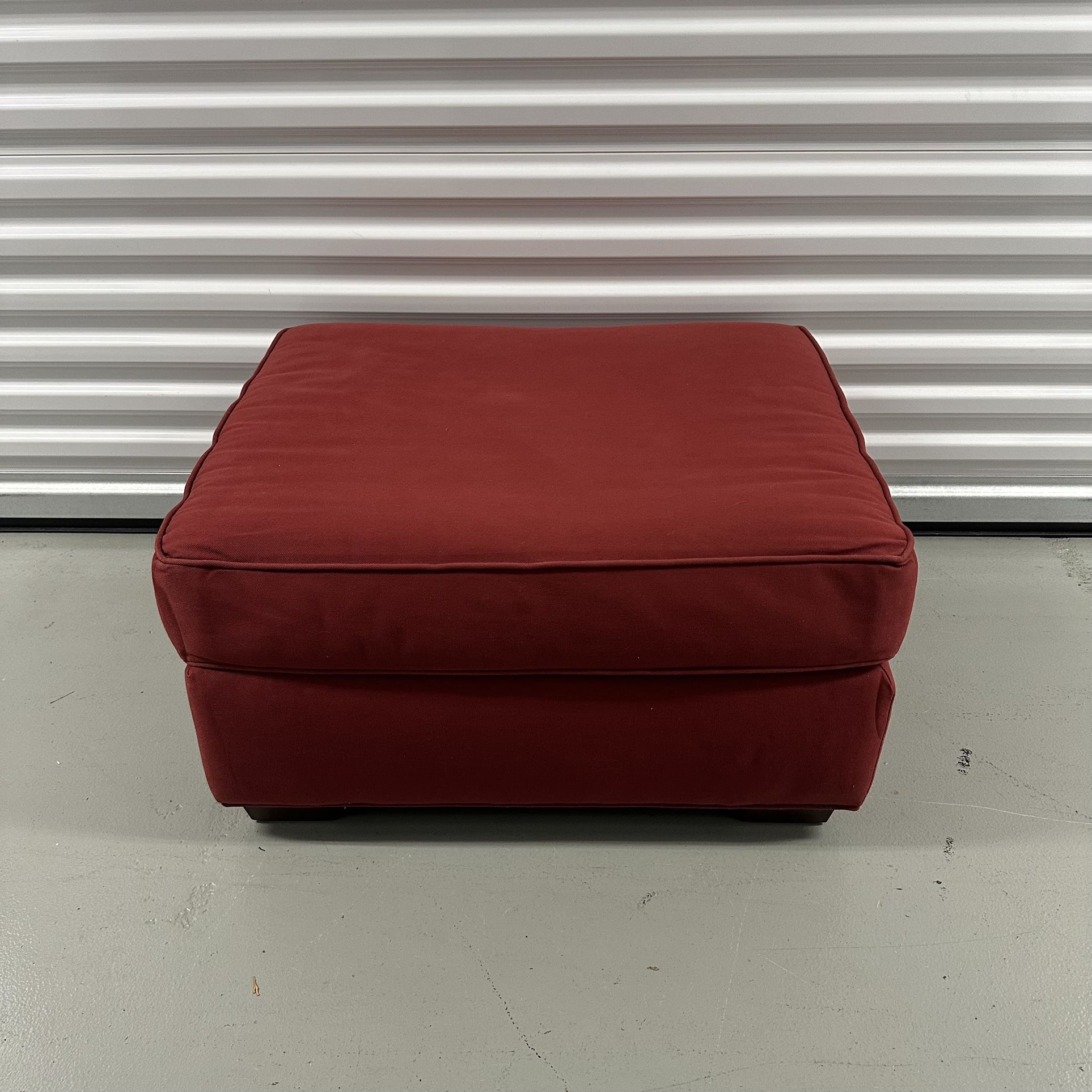 Pottery Barn Red Ottoman / Footstool – Excellent Condition