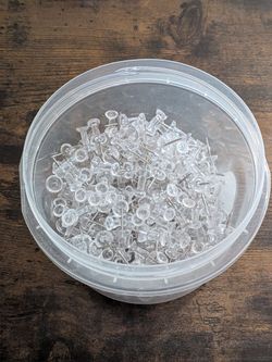 333 Pcs Clear Push Pins Set with Plastic Storage Container / Standard Thumb Tacks