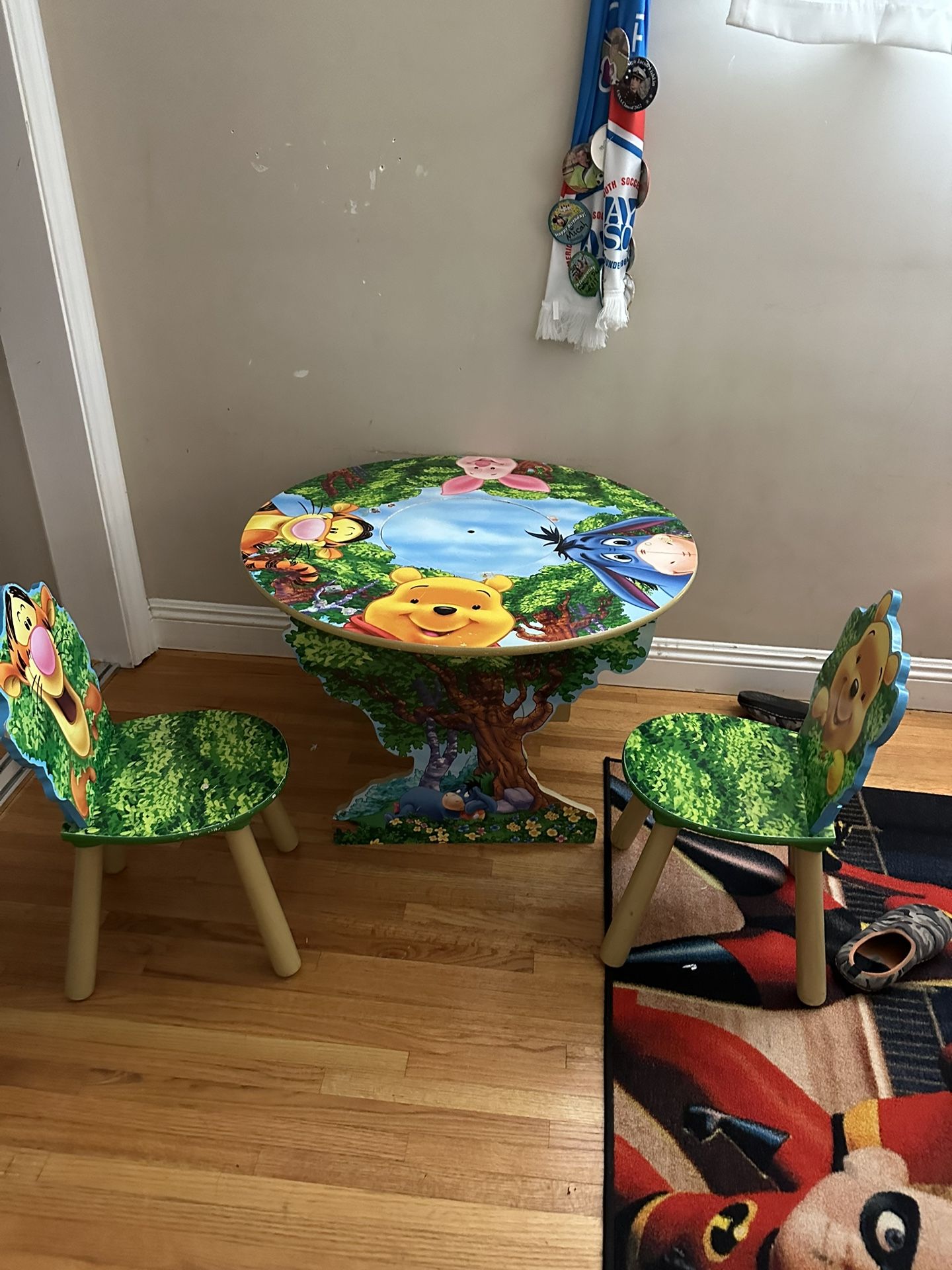 Disney Winnie The Pooh Kids Table Set With 2 Chairs