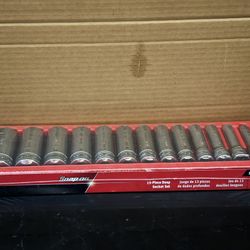 Snap-on Tools 13 pc 1/2" Drive 6-Point SAE Flank Drive® Deep Socket Set (3/8-1-1/8")