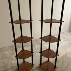 5-tiered Corner Shelves (set of 2)