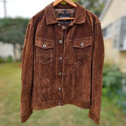 Men's Express Jacket Leather Piel Suede Xl