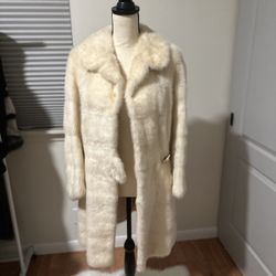 Beige Cream Mink Fur Coat Size XS 