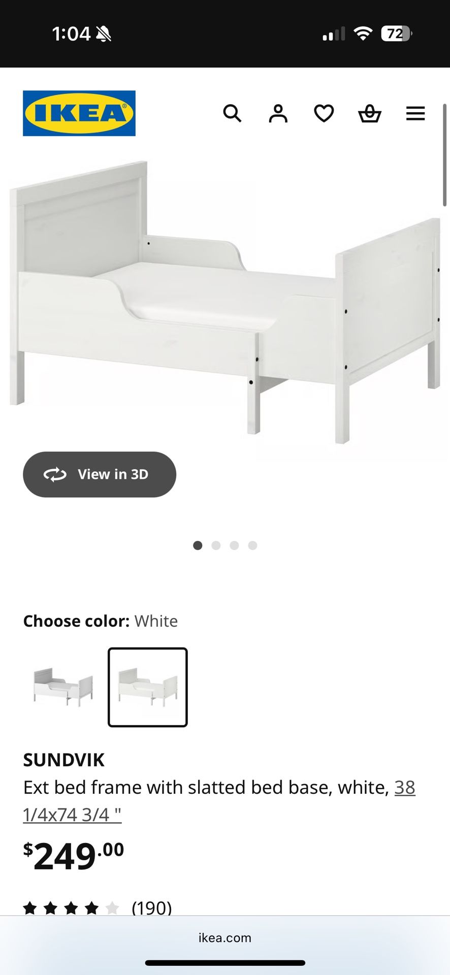 IKEA Extendable Twin Bed (white) Super Clean