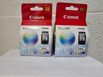 Two Genuine Canon CL-211XL High-Yield Fine Color Ink Cartridge 211XL