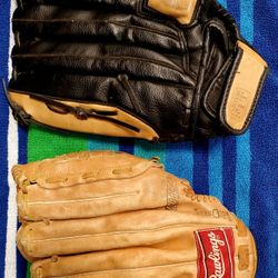 Softball And Rawlins Glove Good Condition 