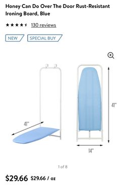 Over The Door Ironing Board - Blue