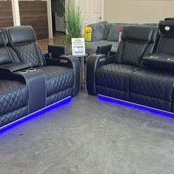 2pc Power Reclining Sofa And Loveseat Set 🎉