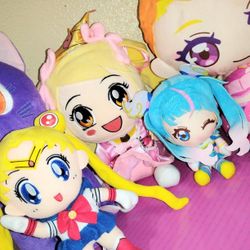 Anime New Plushes With Tags Bundle Sailor Moon, Precure, Tokyo Mew Mew, Miku Hatsune ...Very Expensive In Stores Imported From Japan New $40 For All 