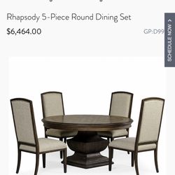 Rhapsody 5-Piece Round Dining Set Start Furniture