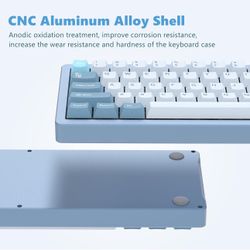 Womier SK71 75% Gaming Keyboard, Aluminum Alloy Shell Wireless Mechanical Creamy Keyboard Bluetooth/2.4G/Wired Hot Swappable Pre-lubed Switches, Gaske