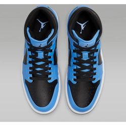 Size 9.5 - Air Jordan 1 Mid University Blue Black