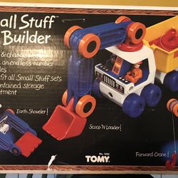 Vintage Tomy Small Stuff Big Builder with box 1984, also Tomy Space Shuttle pieces $10