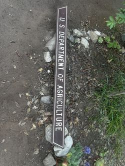 Vintage Redwood U.S. Forest Service Sign