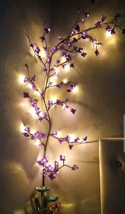 LED Cherry Blossom Tree Branch Lights - Flexible Willow Vine Twig Fairy Lights with Remote, Timer, 8 Lighting Modes - Floral Wall Decor for Bedroom, H