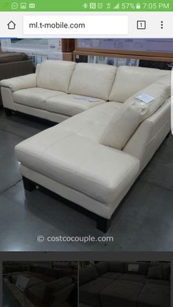 White leather sofa