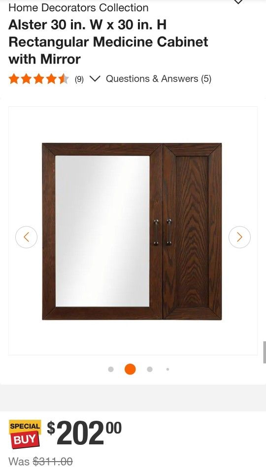 30 X 30 Wood Medicine Cabinet With Mirror
