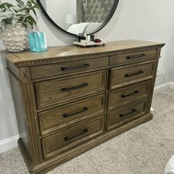 Rustic Wood Dresser and (2) Nightstand Set