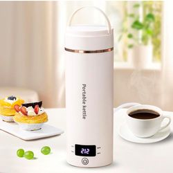 Portable Electric Kettle, 304 Stainless Steel Water Boiler with 4 Temp Settings, Keep Warm & Boil-Dry Protection, Electric Kettle for Travel, Hotel, C