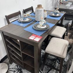 4 Pcs Dining Set Counter Height 