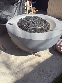 Round Concrete Outdoor Gas Fire Pit