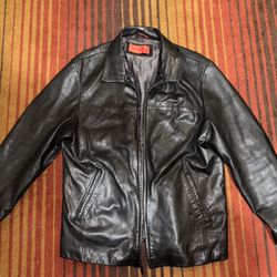 Men’s Soft Black Leather Jacket (L) Nicole Miller