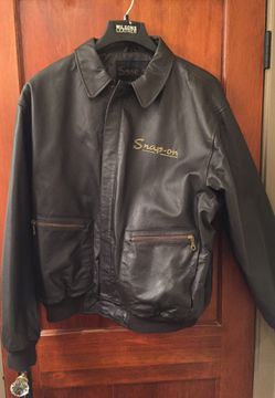 Snap On leather bombers jacket