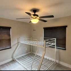 White Twin And Full Metal Bunk Bed