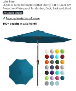 New Lake Blue 9 ft patio umbrella