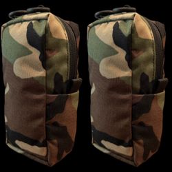 2x General Purpose GP Pouch PALS MOLLE 500D Woodland M81 Cordura USA-Made 