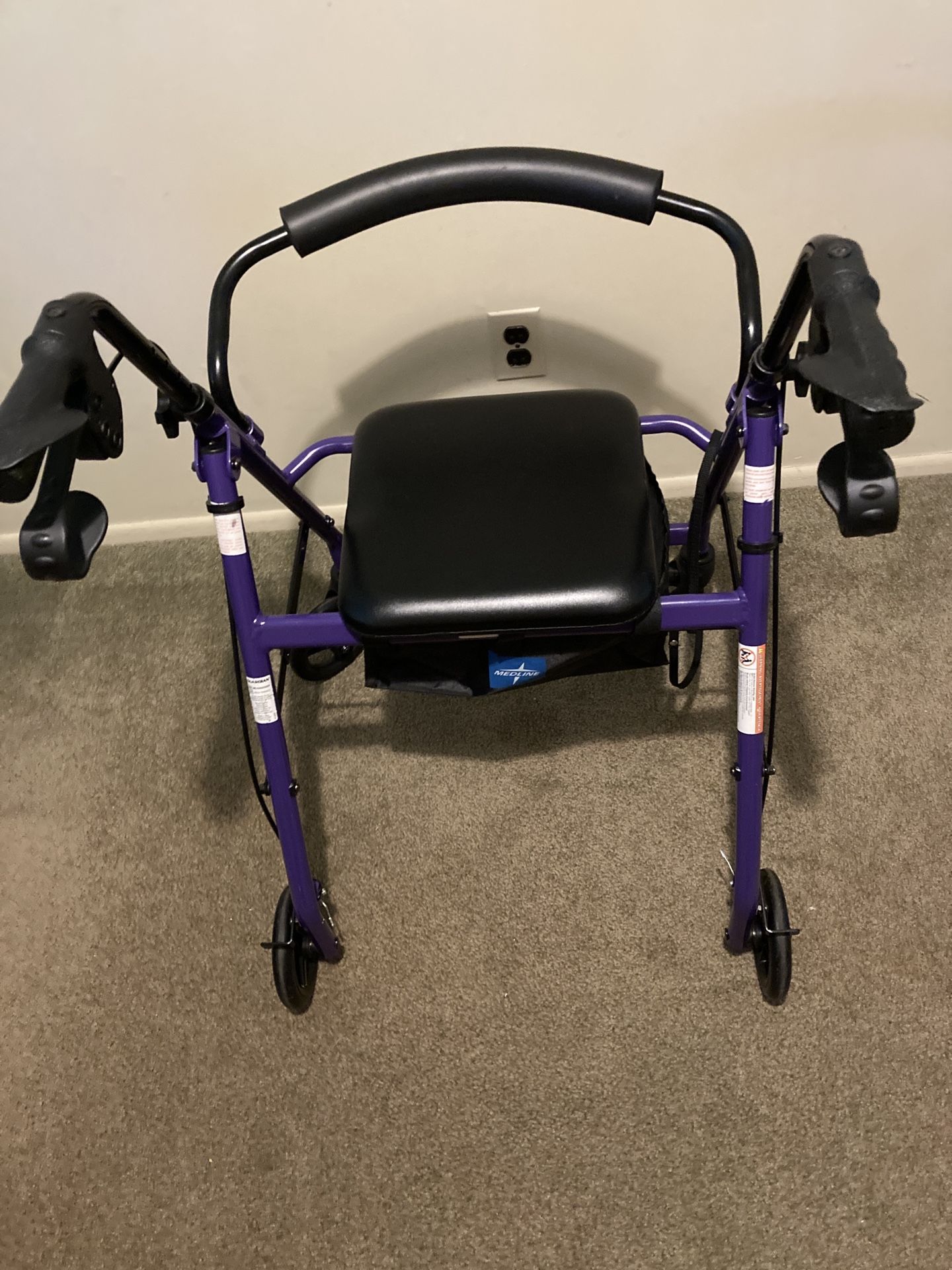Medline Guardian Rollator Walker With Handbrakes And Seat
