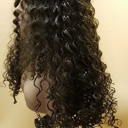 Long Brown Curly Wig