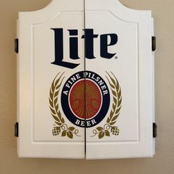 Miller Lite Dartboard & Cabinet Set