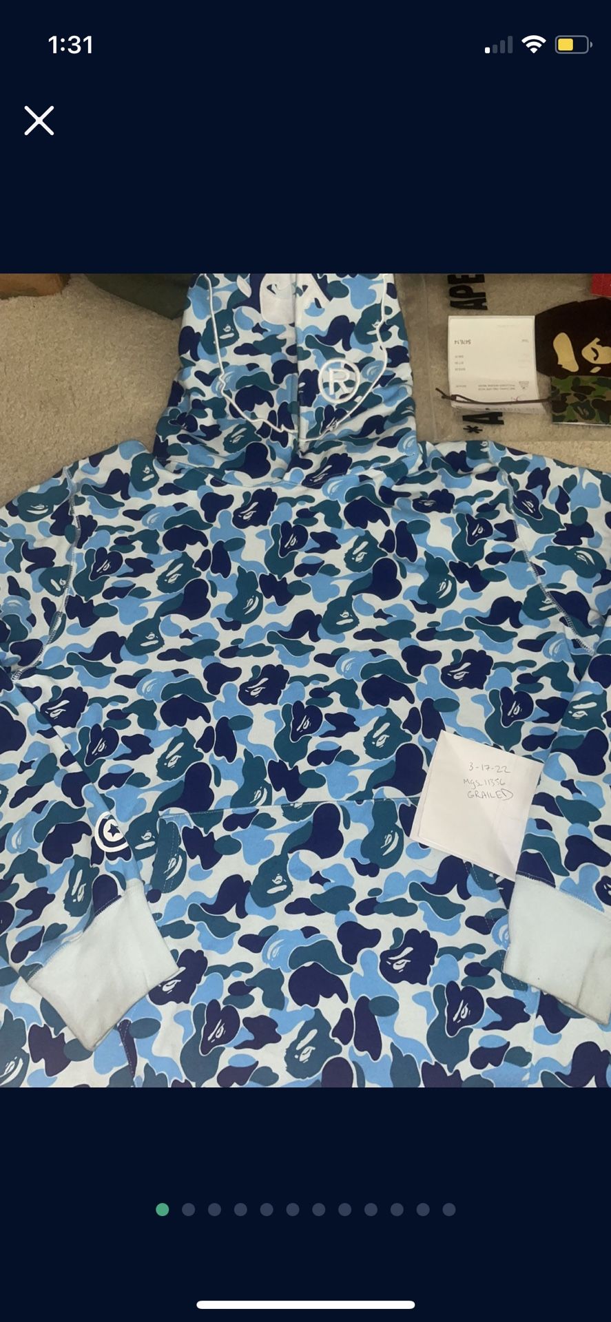 Bape Camo Hoodie Blue XL