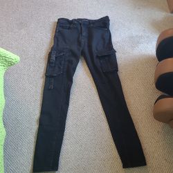 Boys Jeans Black Size 32×32 With 2 Pockets At Side Skinny Fit Brand New 