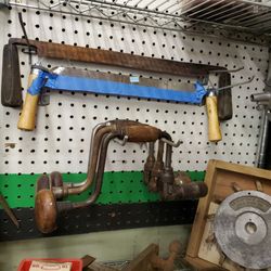 Vintage draw knife and other vintage tools