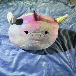 Squishmallow Kellytoy 8" Esmeralda Rainbow Tie Dye Unicorn Super Soft Plush Doll