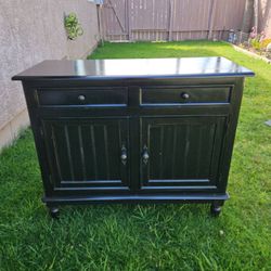 Black Wooden Cabinet very Good condition measurements In the Description.