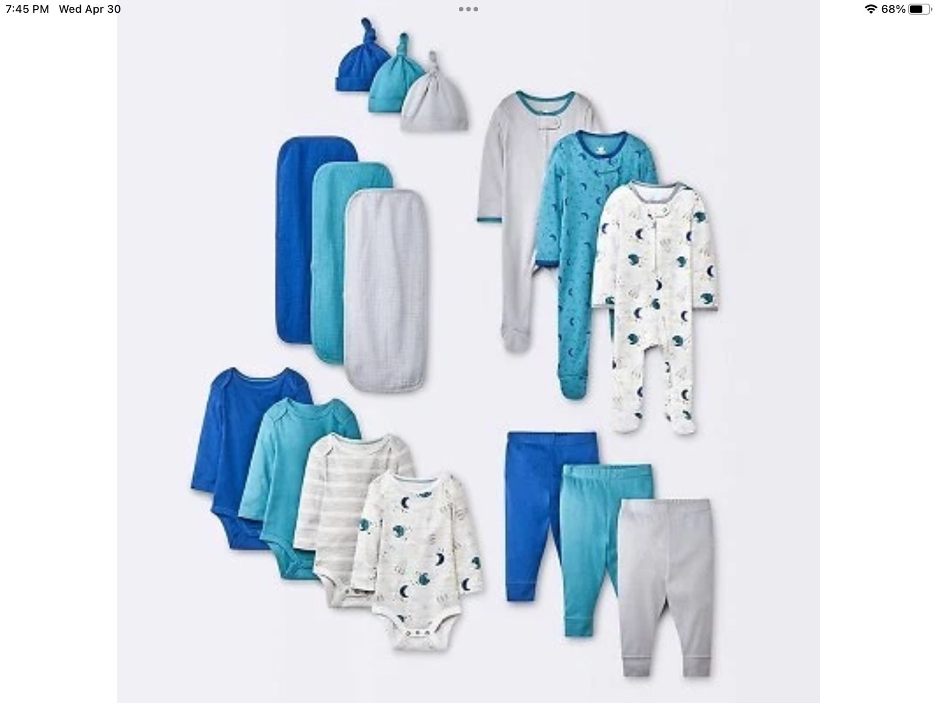 **Target** Baby Boys' 16pk Layette Gifting Bundle - Cloud Island Blue 0-3M