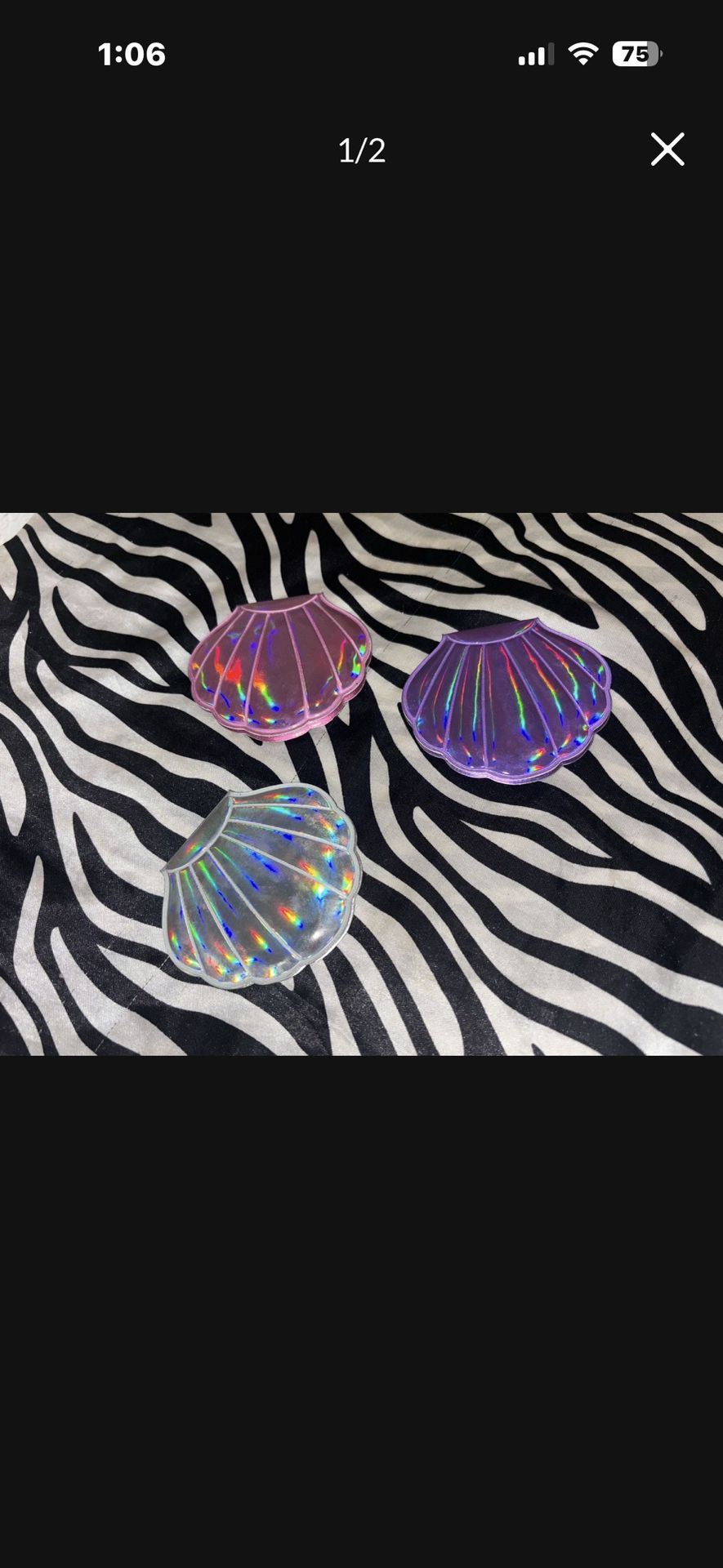 Sea shell compact mirror