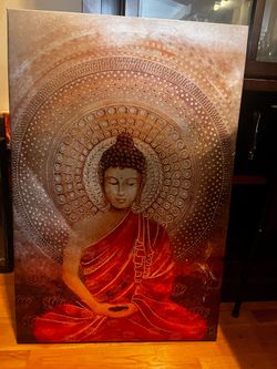 Large Buddha Mandala Canvas Wall Art