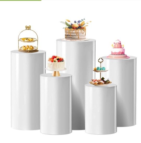 5 Piece Cylinder Pedestal Stands