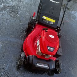 LAWN MOWER POWER SMART   BIG REAR WHEELS  LIKE NEW  