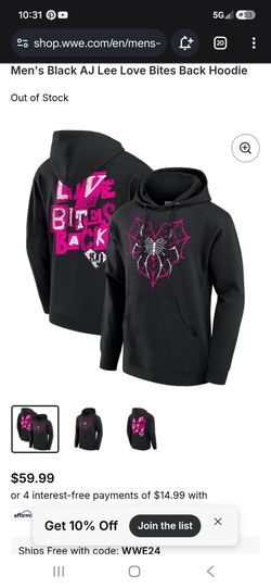 Aj lee love bites back hoodie size large