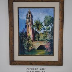 Original Acrylic Painting, Balboa Park Museum Of Man