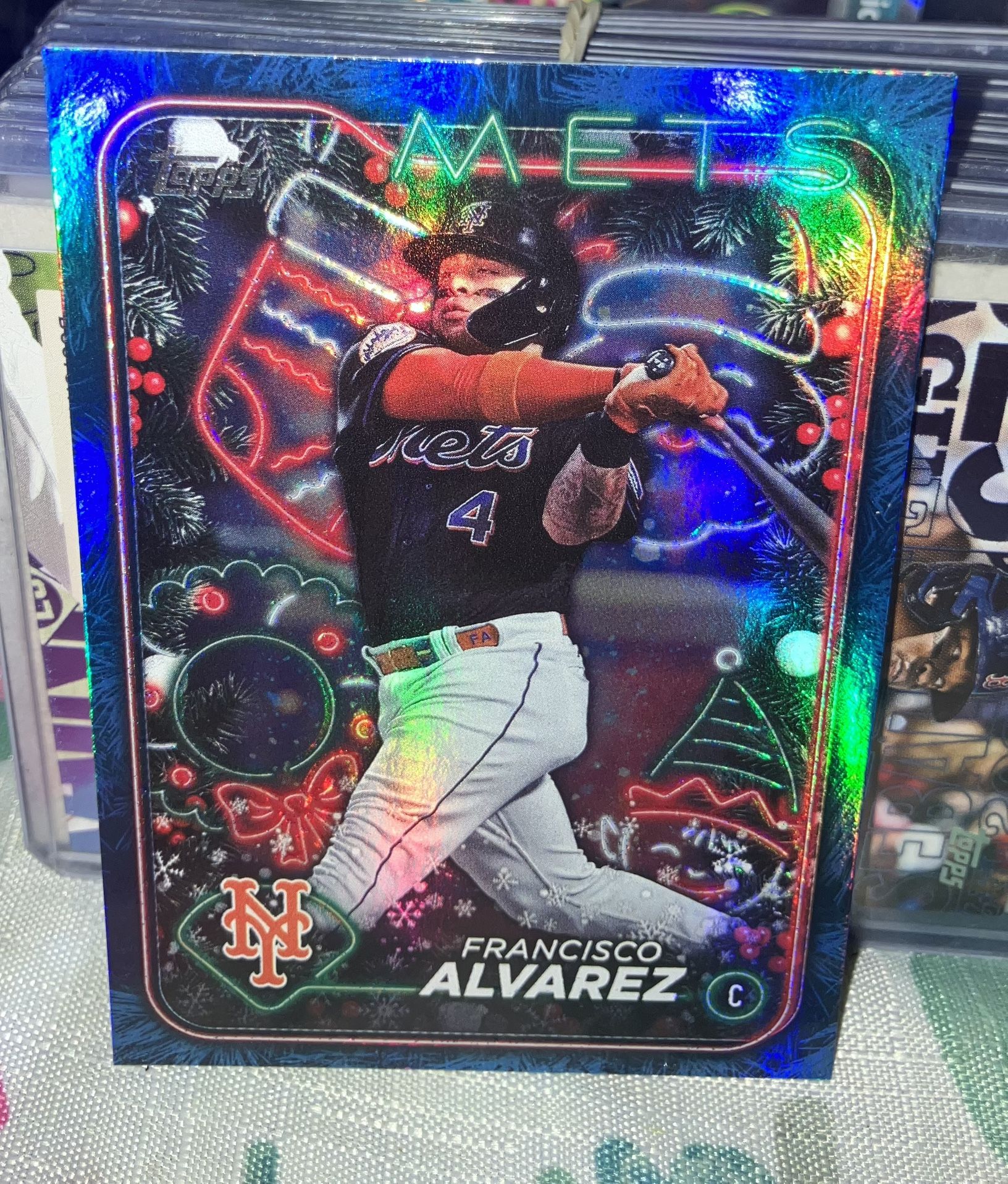 2024 Topps - (Blue Metallic Refractor) “Holiday Tree Set” - Francisco Alvarez # H184