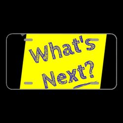 License Plate Novelty Car Front What'S Next Yellow Sticker Note