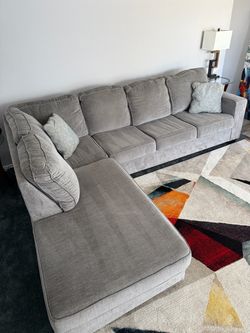 Gray Fabric Sectional Sofa with Chaise