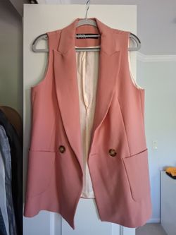 Zara Pink Sleeveless Blazer Vest